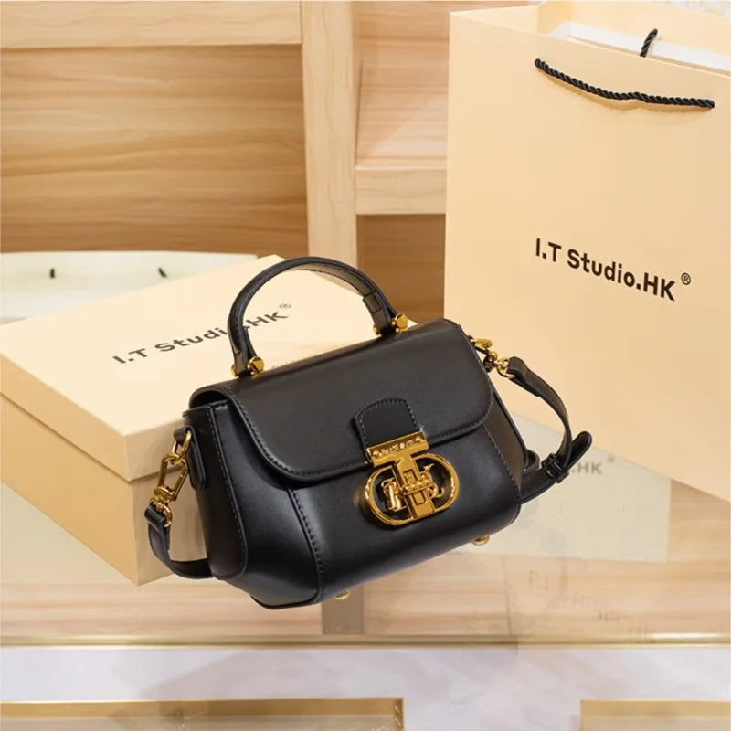 Women's handbag, genuine leather handbag, women's 2024 new spring/summer haute couture designer single shoulder crossbody small