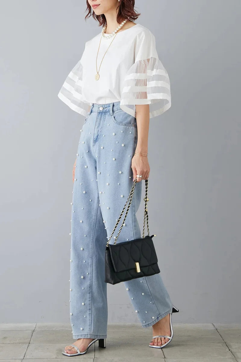 Flare Sleeve Shirts & Blouses Fashion Loose 2026 Woman Blusas New Arrivals Camisas Japan Korean Ropa Mujer Summer Tops