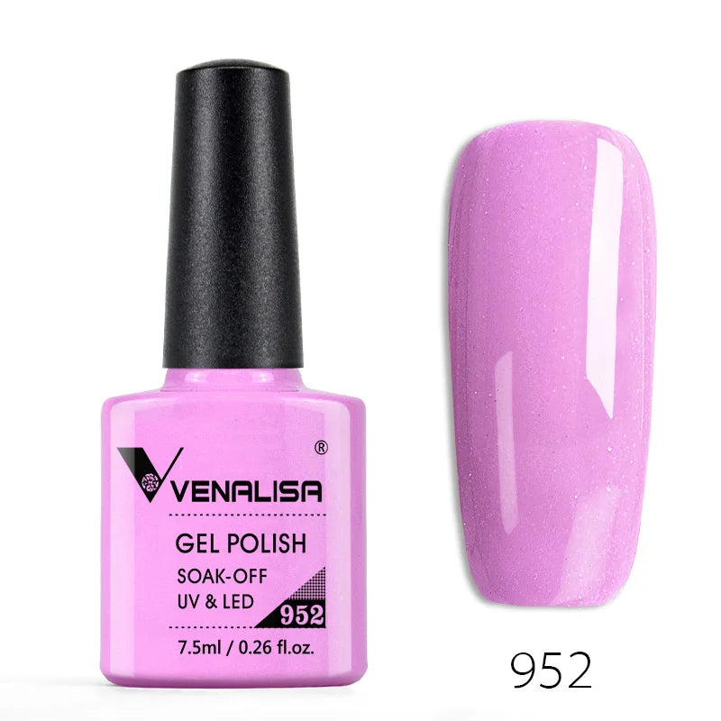 Venalisa Nail Gel Polish Semi Permanent Salon Quality TPO Free Glitter 7.5ml Soak off UV LED Nail Gel Varnish