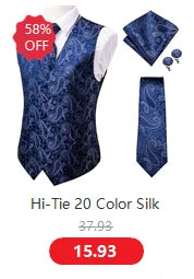 Hi-Tie Silk Mens Waistcoat Tie Set Gold Brown Orange Beige Ivory Khaki Bronze Sleeveless Jacket Suit Vest Necktie Hanky Cufflink