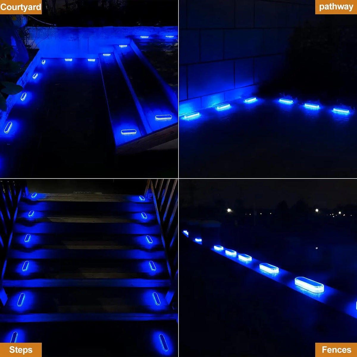 LED Solar Deck Lights Stair Light Outdoor IP68 Waterproof Solar Light With Lens Anti-theft Design Decor Lighting For Garden Deck