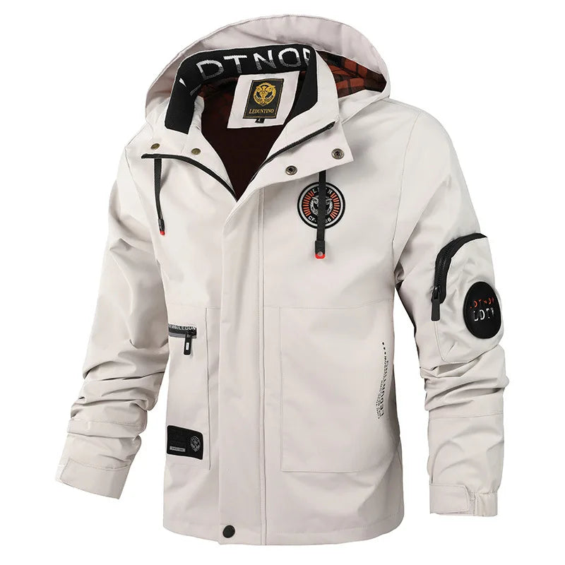 Men's Casual Jacket Parka Autumn/Winter Hooded Jacket Men's Coat Solid Color Outdoor Chic