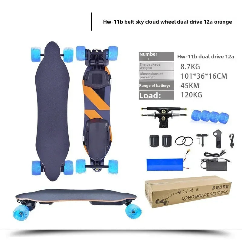 Four-wheeled adult high-speed land stamping board, remote control portable travel off-road intelligent scooter