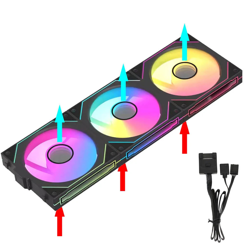 JUMPEAK MX120 Modular Stackable Splicing ARGB 240mm 360mm 120mm PC Case Cooling Fan Infinite Mirror For Computer Water Cooler