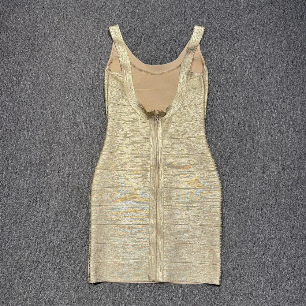 Summer New Hot Stamping Spaghetti Strap Bandage Dress Sexy Backless Club Party Mini Dresses