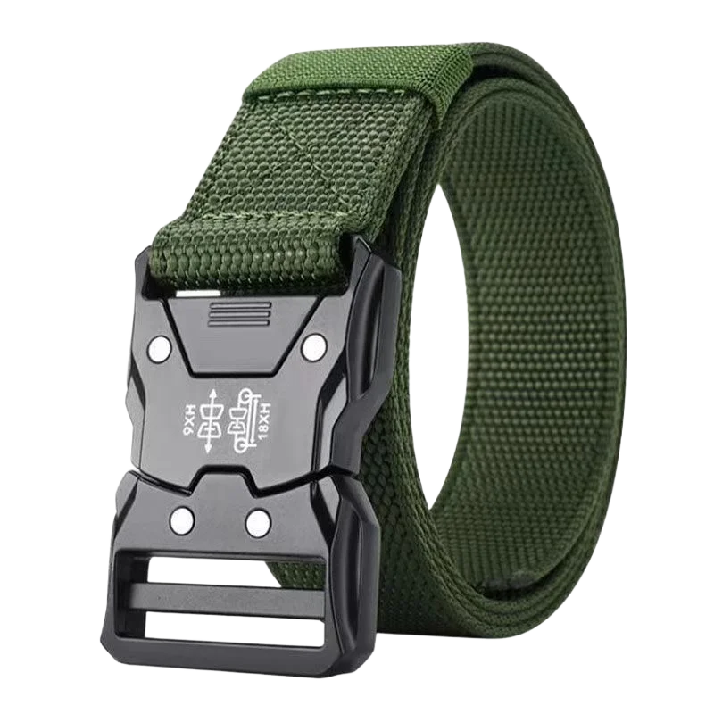 Men's Tactical Belt Versatile Durable Nylon Canvas Belt Outdoor Hunting Automatic Buckle Military Training Pants Belt for Men