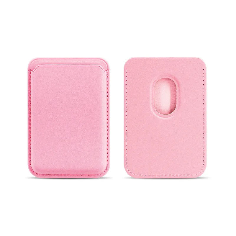 Magnetic Card Holder Leather PU Card Sleeve ID Card Holder Mobile Phone Back Sticker Bag For Magsafe iPhone 17 Card Holder Cover