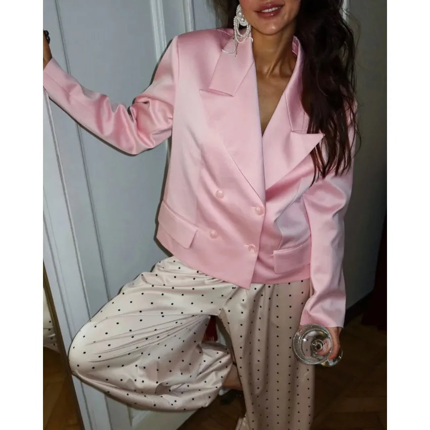 Tsiisd Commuting Printing Dot Women's Pants High Waist Straight-Leg Trousers Casual New Elegant Office Work Women's Pants 2026