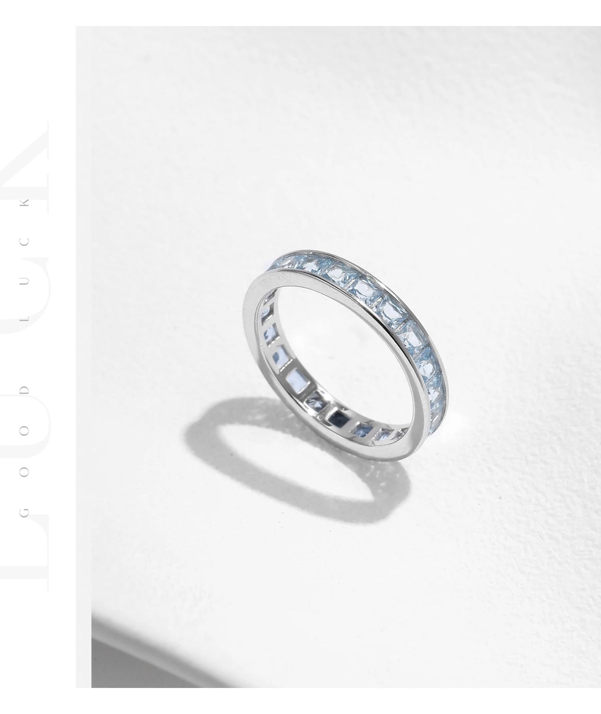 MODIAN 925 Sterling Silver Luxury Square Zirconia Finger Ring Fashion Stackable Eternity Band Rings For Women Fine Jewelry