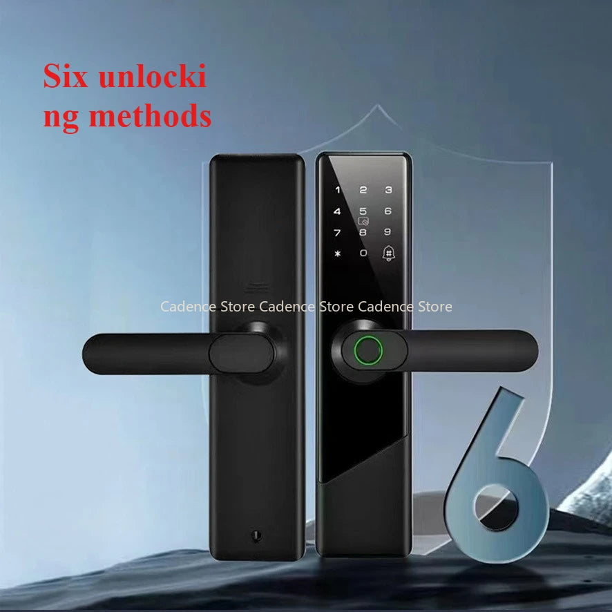 MOES Tuya ZigBee Smart Door Lock Indoor Password Fingerprint Remote Unlock Keycard Tamper Alarm Battery Powered Work With Alexa