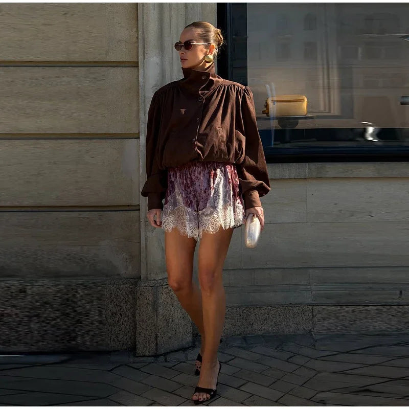 Sexy Lace High Waist Shorts Women Fashion Patchwork Loose All-match Party Short Pants Female 2026 Fashion Summer Bottom Lady
