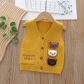 Spring Autumn New Outdoor Kids Knitted Vest Boys Girls Baby Solid Color Sweater Waistcoats Warm Soft V-neck Infant Vest Cardigan