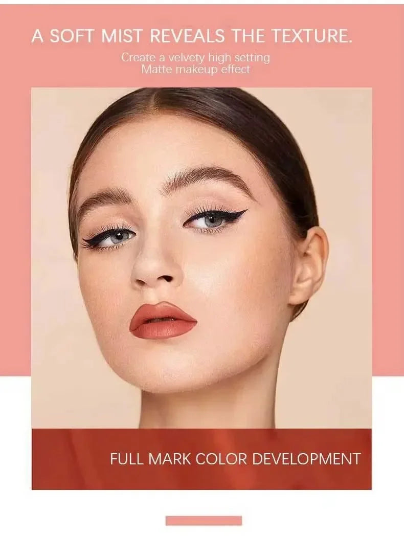 6-Color Matte Lipstick Sexy Velvet Lips Smooth Contour Pencil Brown Lip Waterproof Long-Lasting Color Lips Lipgloss Makeup