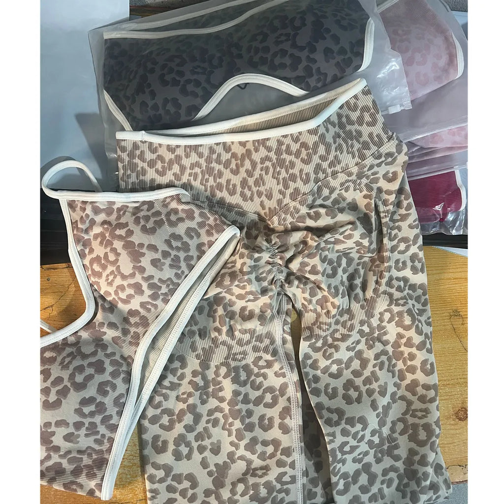 Scrunch Seamless Tights Leopard Seamless Yoga Pants Squat Proof High Elasticity Fitness Shorts Running Workout Legging XP269