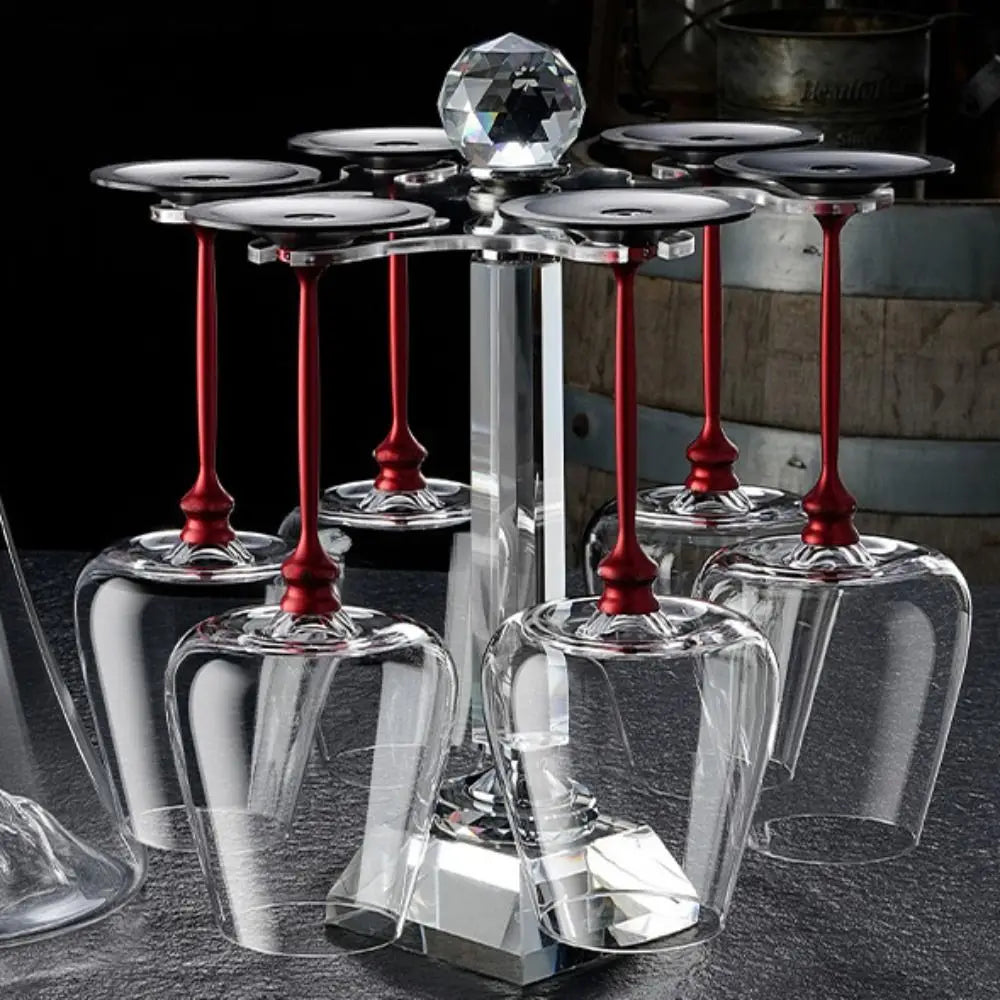 Unique Clear Rotating Glass Wine Glasses Ergonomic Holder Thickened Base Crystal Goblet 500ml Wine Decanter Glass Cup Whiskey