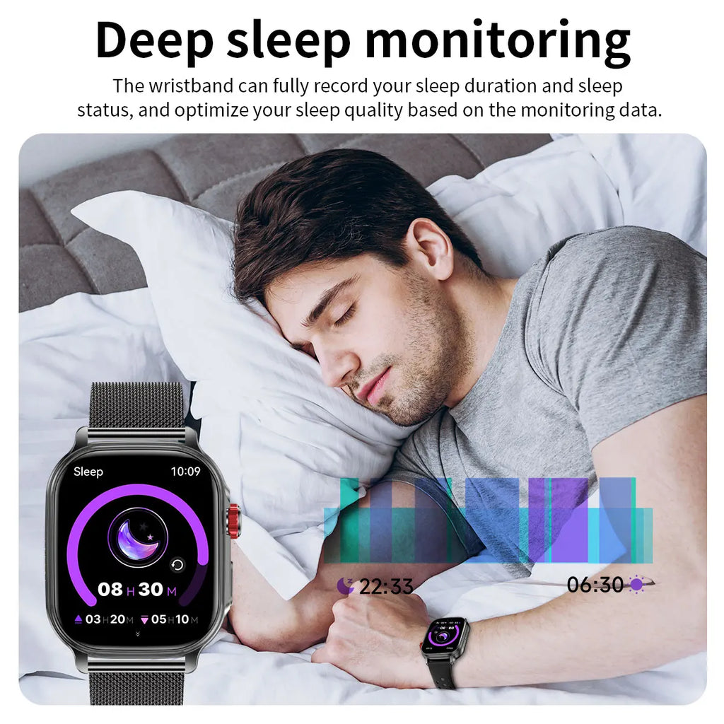 New1400mAh Military Grade Smart Watch 600 hours Battery Life 5ATM Waterproof BT Call Alert LED Flashlight 100+Sports Watches Men
