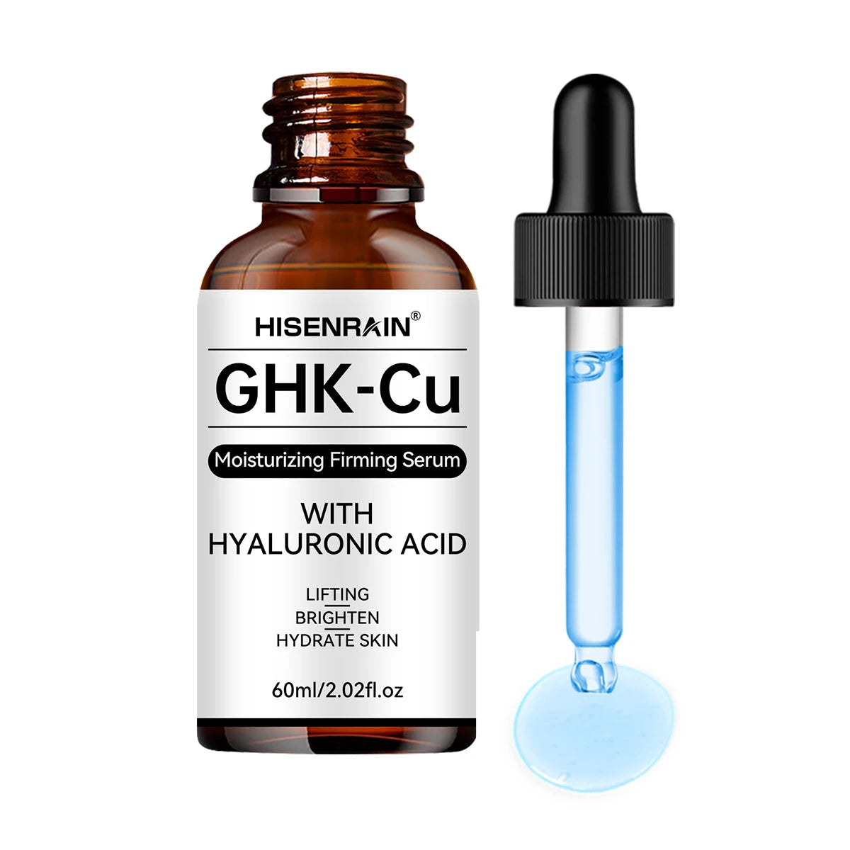 HISENRAIN GHK-CU Blue Copper Peptide Essence Liquid Lifting Tightening Facial Contour Deep Hydration Elastic Skin Absorption
