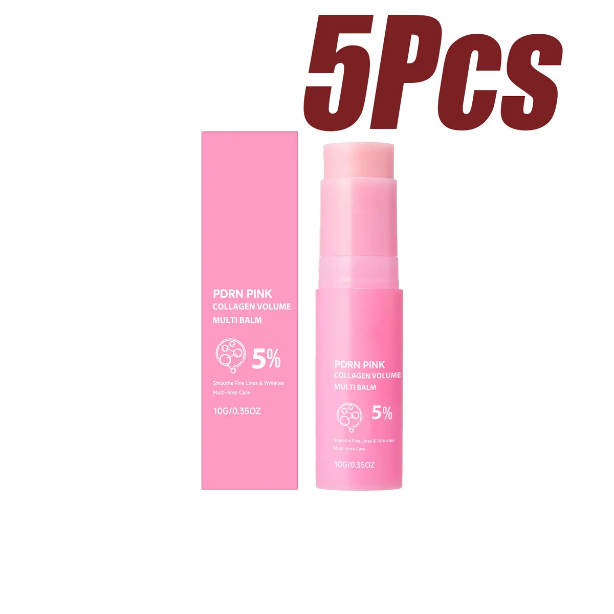 PDRN Pink Collagen Volume Multi Balm Stick Korean Hydrating Stick for Face Neck Under Eyes Lips Lines Care Plumping&Firming Skin