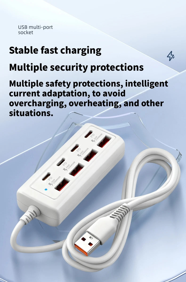 KUBIE USB Hub 8 Port Multi USB Splitter Power Adapter Multiple Expander With On Off Switch For PC Laptop MacBook Accessories