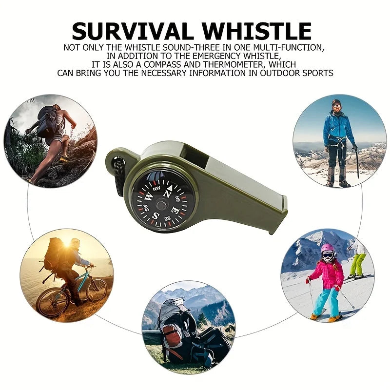 3in1 Whistle with Compass Thermometer for Collection, Small Gift, Sports Competition, Motion Training Outdoor Activity Equipment