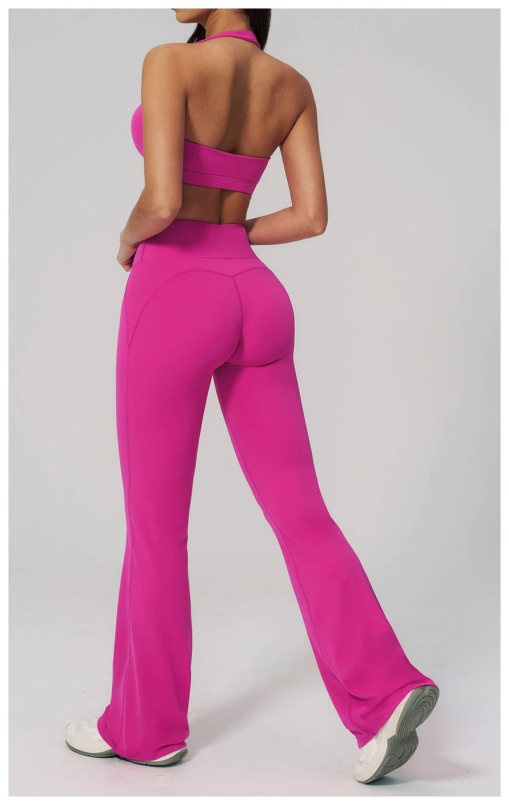 Women's Tracksuits 2PCS Flared Pants Yoga Set Gym Fitness Outfits Female Shockproof Sports Bra Yoga Workout Clothes Sports Sets