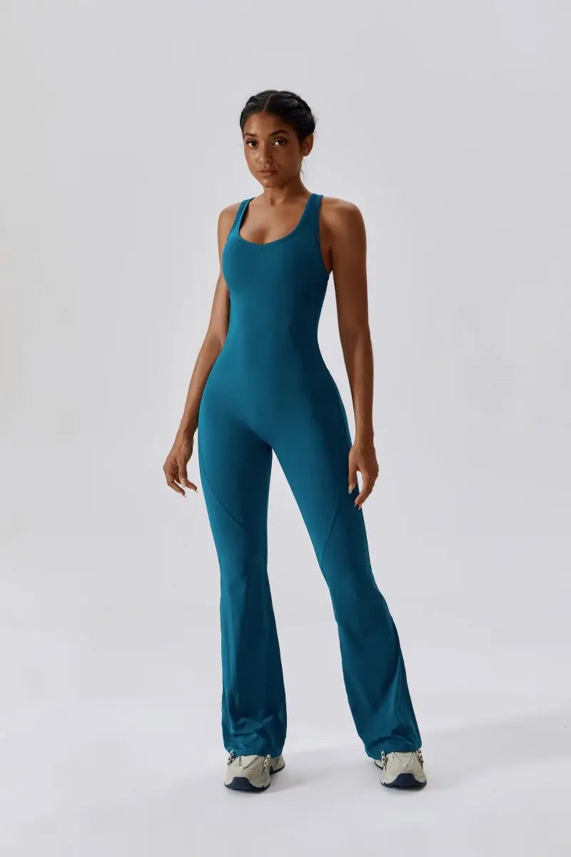 Summer Sport Yoga Jumpsuit Dance Traning Bell Bottoms One-Piece Clothes for Women  Sport Set Women Workout Clothes for Women