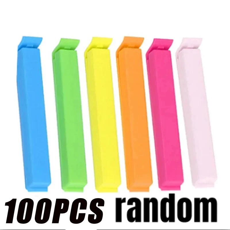 10-100pcs Plastic Food Bag Clips Sealer Clamp Kitchen Tool Portable Storage Seal Sealing Clip for Bag Sealing Accessories