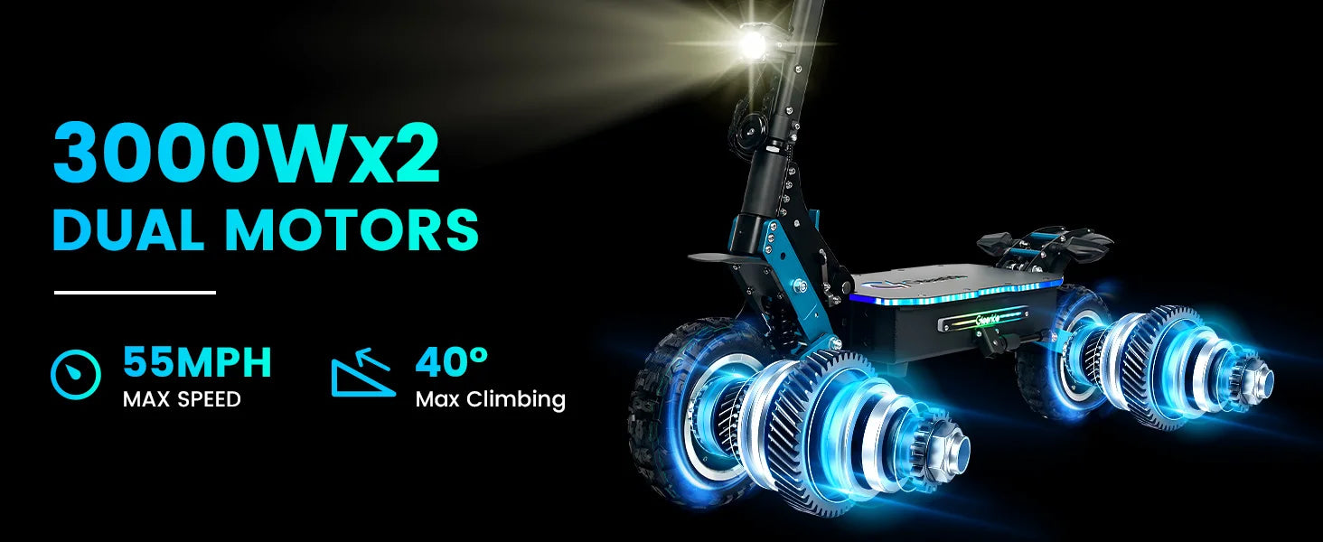 6000-watt off-road two-wheel electric scooter Dual motor lithium battery Digital folding 150kg European warehouse inventory