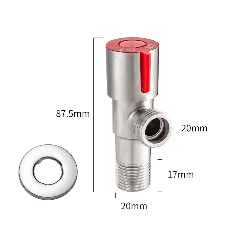 G1/2 Stainless Steel Hot Cold Inlet Valve Toilet Filling Angle Valves Sink Basin Water Heater Faucet for Bathroom Accessories