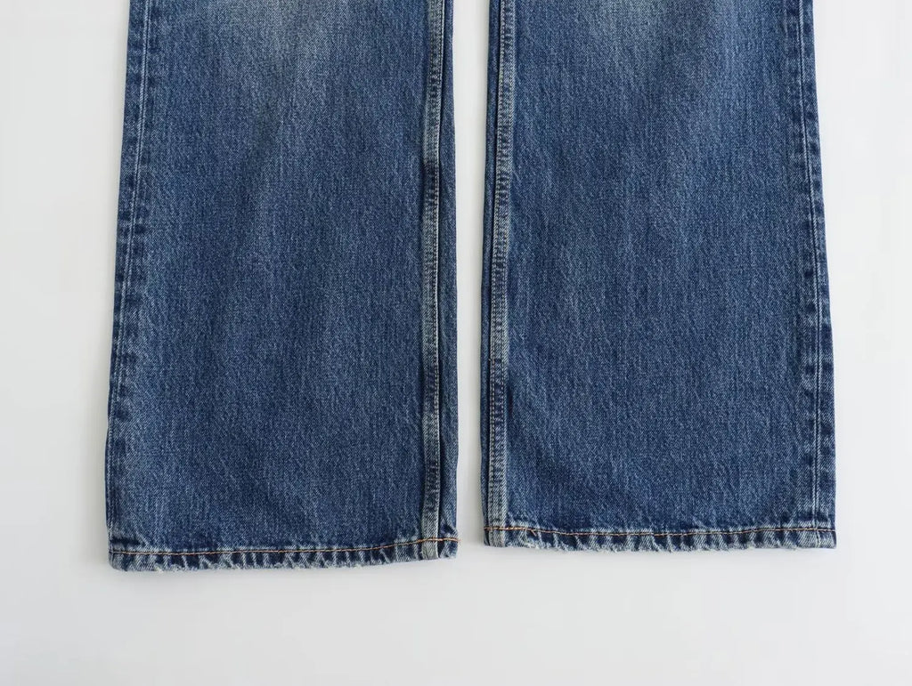 Maxdutti British fFashion Street Distressed Jeans Boyfriend Style Pants Girls Retro Loose Casual Jeans For Women Harem Denim