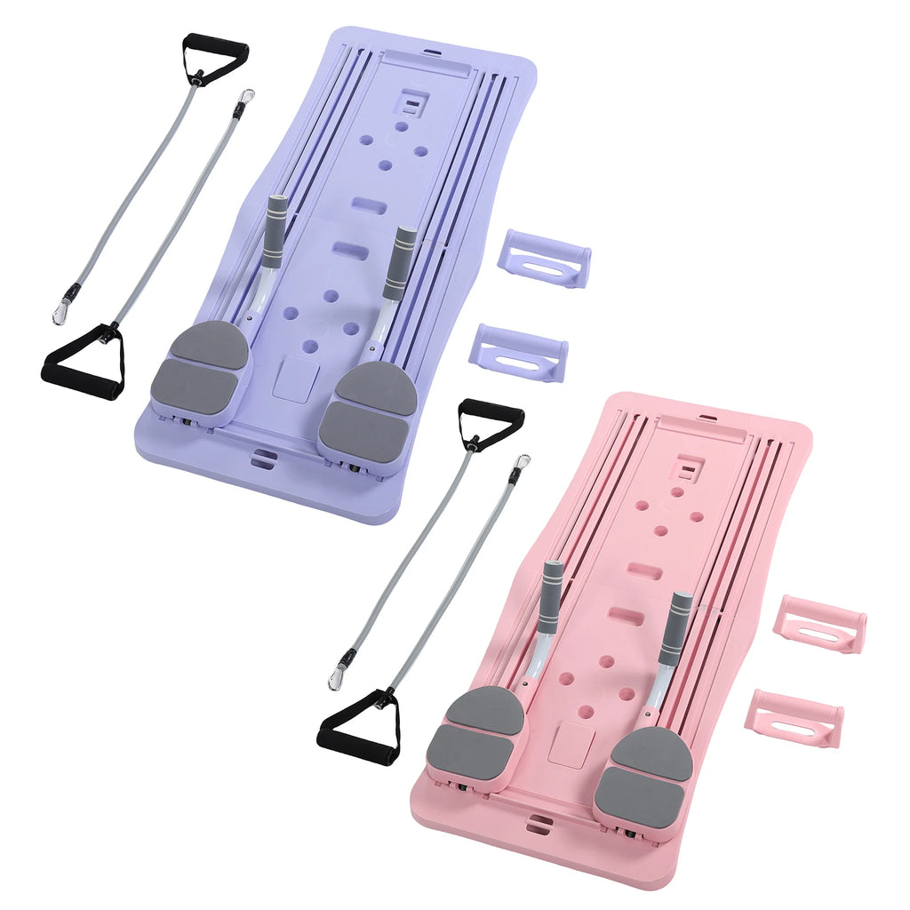 At Home Pilates Board Foldable 4-in-1 Exercise Ab Wheel Roller Exercise Equipment for Home Gym Workout Fitness Core Trainer