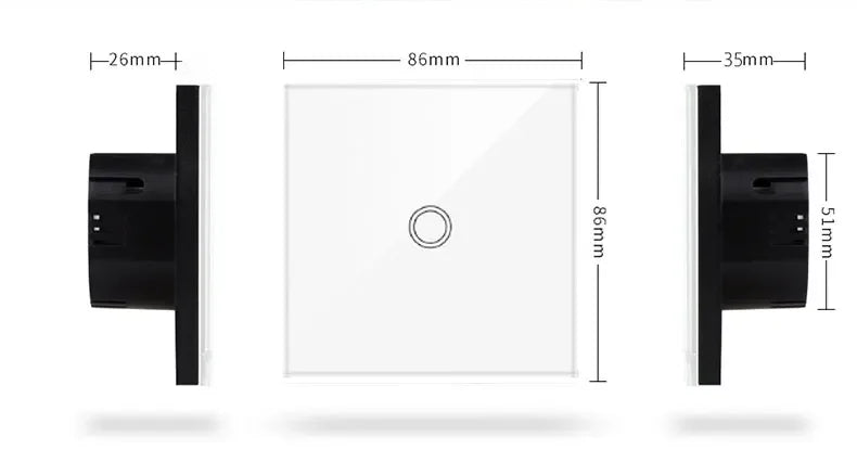 Backlight Panel Touch Switch AC100-240V Led Tempered Crystal Glass Wall Light Sensory Switches 1/2/3 Gang Interruttore