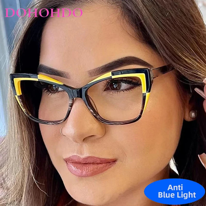 Vintage Brand Designer Cat Eye Glasses Blue Light Blocking Glasses Women Spectacle Computer Eye Protection Glass Unisex Lentes