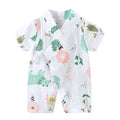 0-18M Summer Baby Girl Boys Clothing  Rompers Jumpsuit Short-sleeved Floral Print  Cute Soft Newborn Infant Baby Kimono Playwear