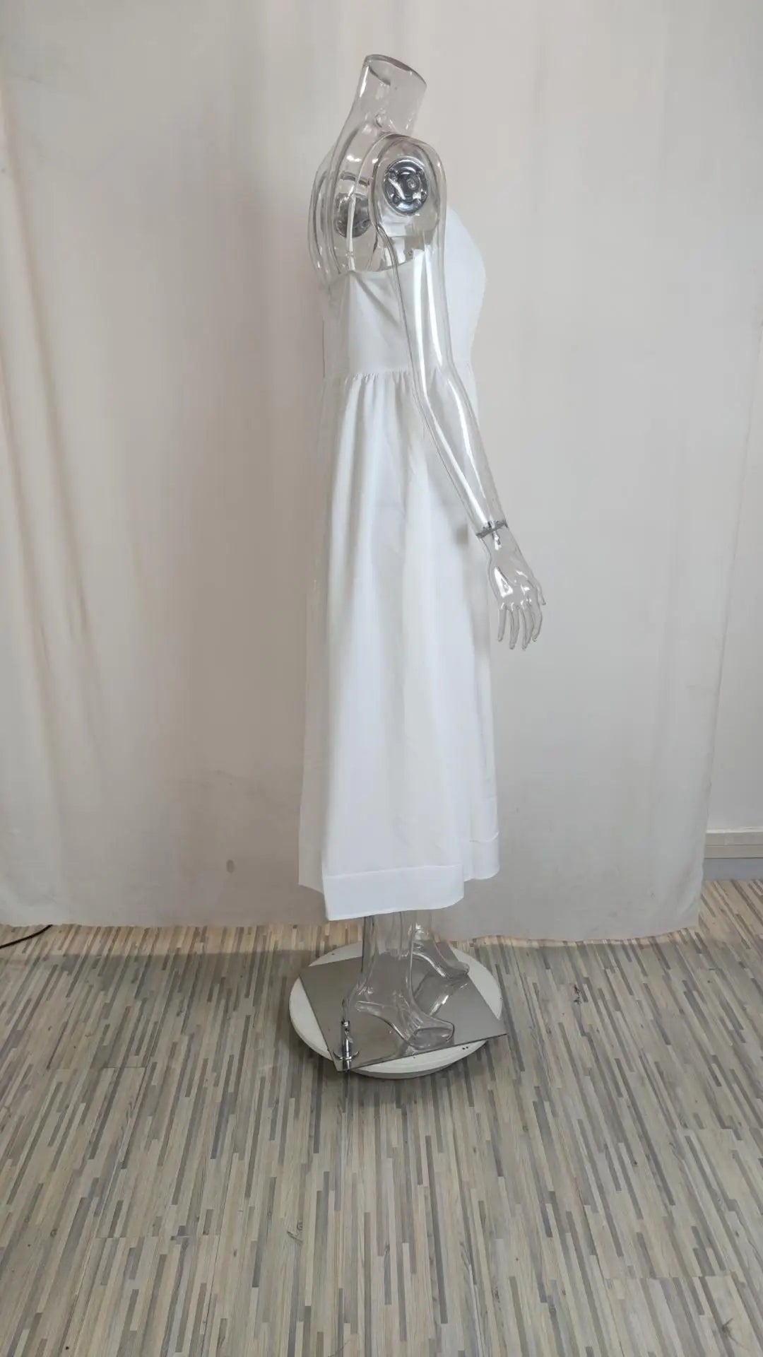 2024 Summer Casual Women Spaghetti Strap A-line Maxi Dresses Women Low Cut Sleeveless Big Skirt Dress Holiday Party Vestido