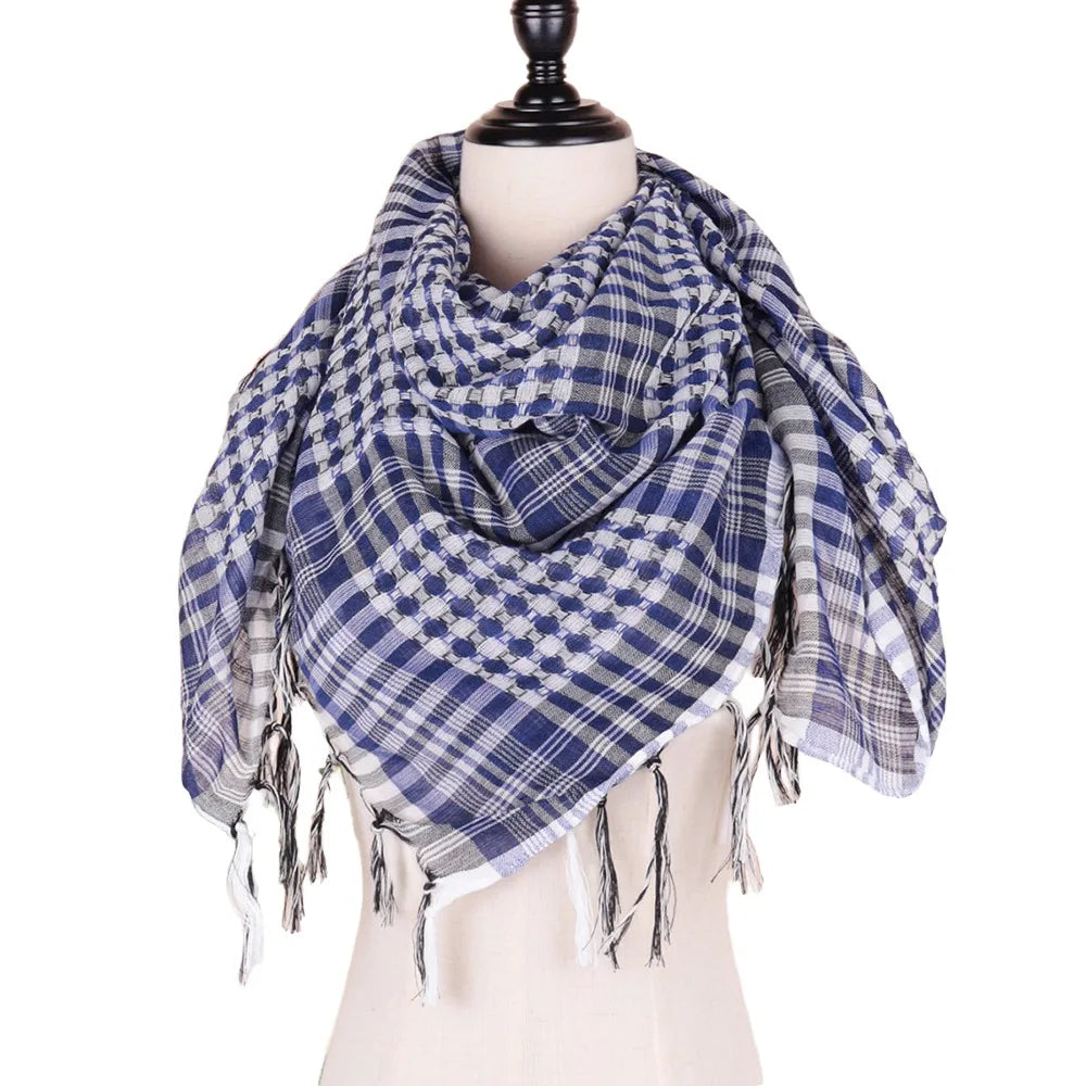 New Large Arab Shemagh Headscarf with Tassel Costume Head Neck Scarf Bandana Keffiyeh for Men Women