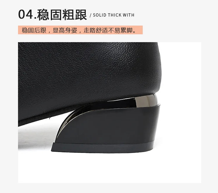 Autumn and Winter 2024 Women Boots British Style Fashion Boots for Women New Thick Heeled Oversized Fashion Short Boots