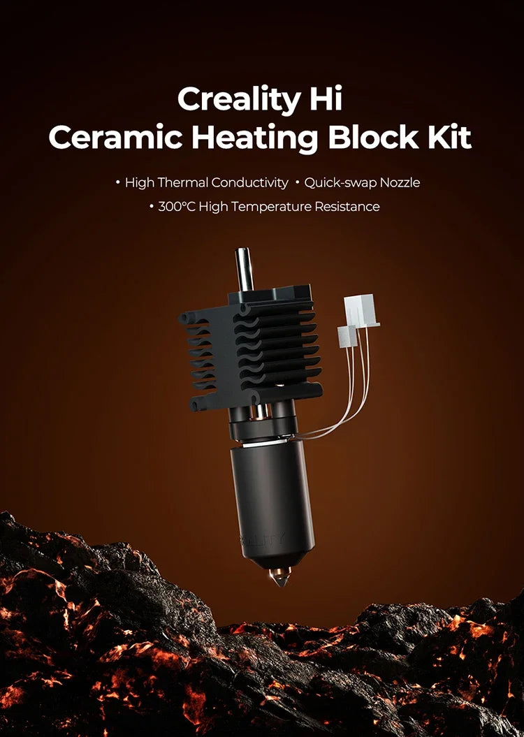 Creality Hi Ceramic Heating Block Kit 300℃ High Temperature Resistance Heated Block for Creality Hi 3D Printer Accessories