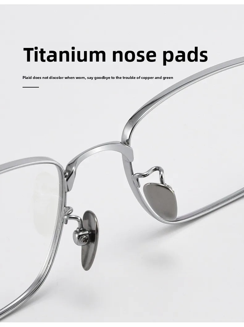 CLLOIO Pure Titanium Wire Retro Half Frame Glasses Men Women Fashion Reading Glasses Optical Prescription Progressive Eyeglasses