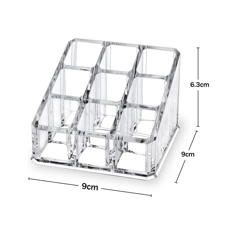 26 Holes Acrylic Makeup Brushes Holder Desktop Lipstick Organizer Eyeliner Cosmetics Pen Storage Rack Transparent Showing Shelf
