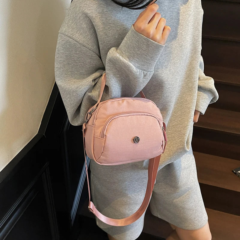 Women's Fashion Canvas Crossbody Bags Multi Pocket Small Shoulder Bag Casual Boho Handbag Lightweight Travel Purse for Daily Use