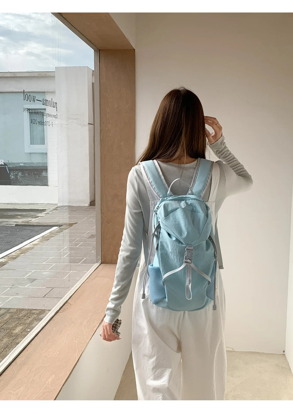 Women Outdoor Sports Backpack With Large Capacity Lightweight Nylon Backpack Suitable Casual Versatile Camping Travel Bag Unisex
