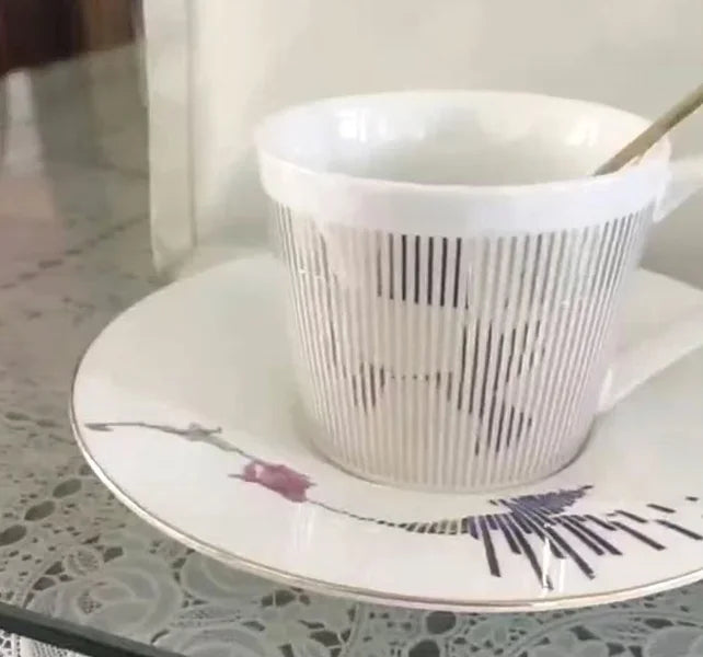 New Dynamic Mirror Reflection Cup Mug 250~300ml Home Drinkware Creative Ceramic Anamorphic Cup Coffee Tea Set Interesting Gift