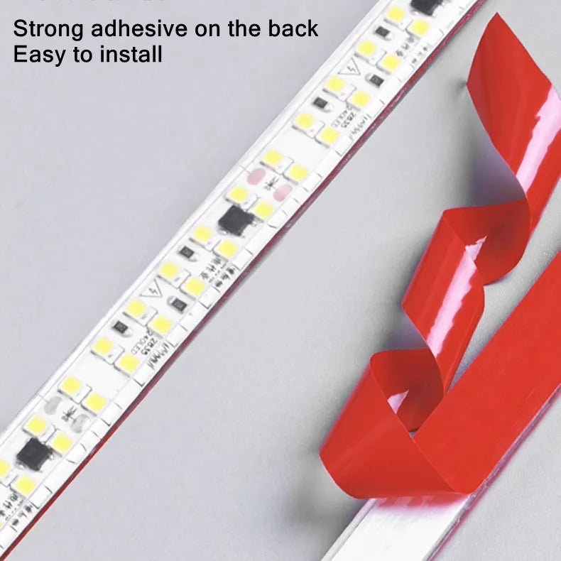 12MM Width SMD 2835 LED Strip 240LEDs/M AC220V Flexible Cuttable Soft Lamp IP68 Waterproof Warm/Neutral/White Light With EU Plug