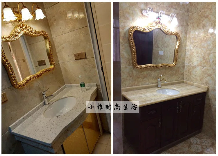 Bathroom Vanity Mirror Wall Unique European Creative Aesthetic Save Space Mirror Modern Simple Espejo Pared House Decoration