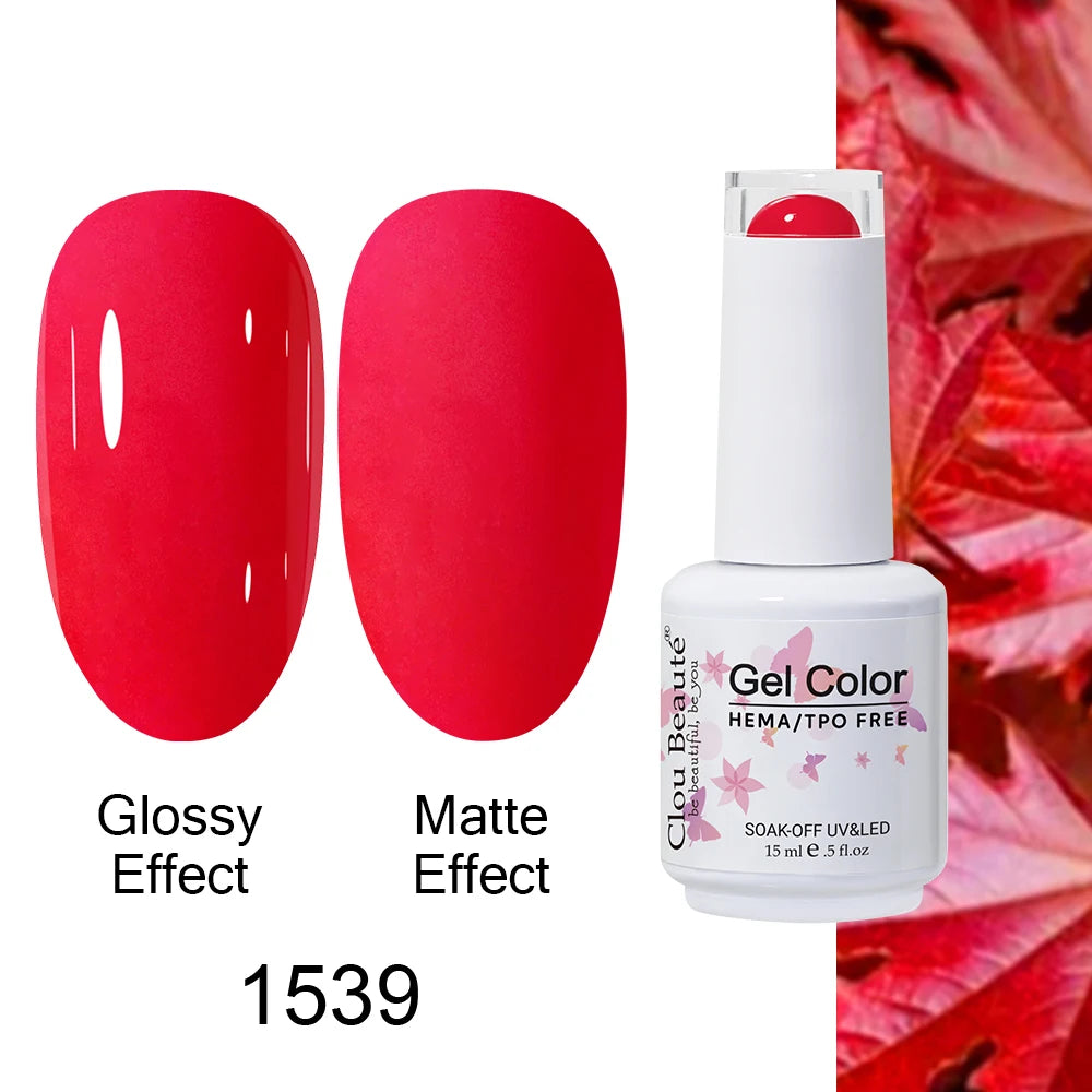 Clou Beaute HEMA TPO FREE Caramel Brown Wine Red Coffee Gel Nail Polish High Pigment Autumn Nail Art Full Coverage UV Varnish