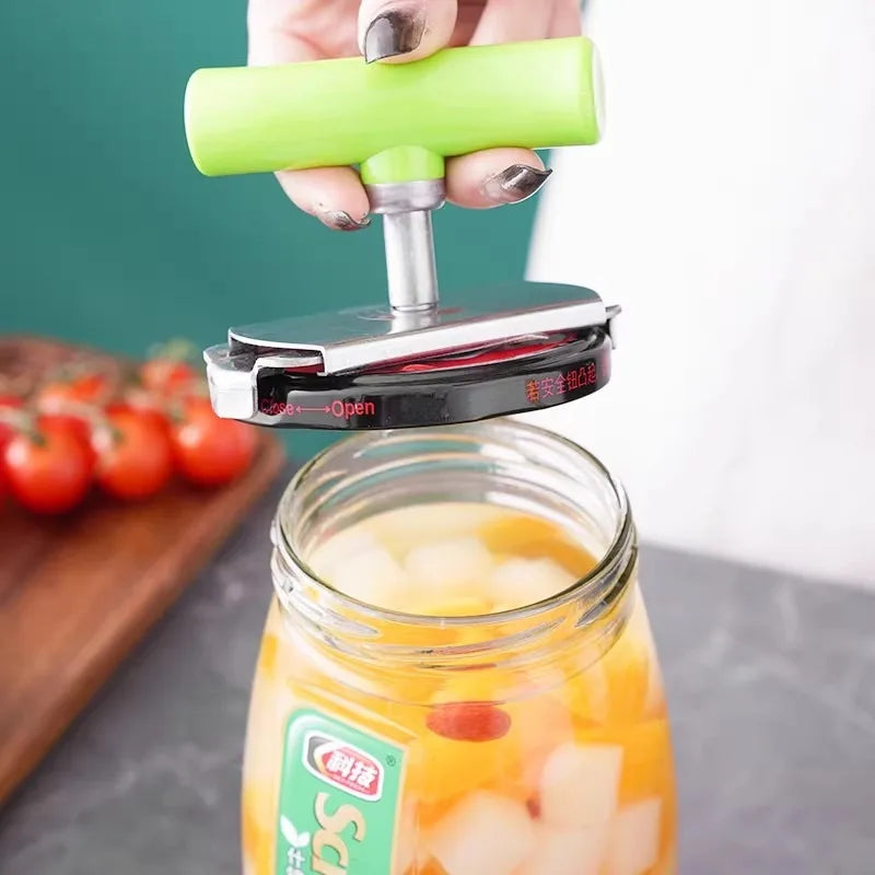 Portable Jar Lids Opener with Adjustable Handle Stainless Steel Easy Open Bottle Opener Glass Can Manual Openers Kitchen Gadgets