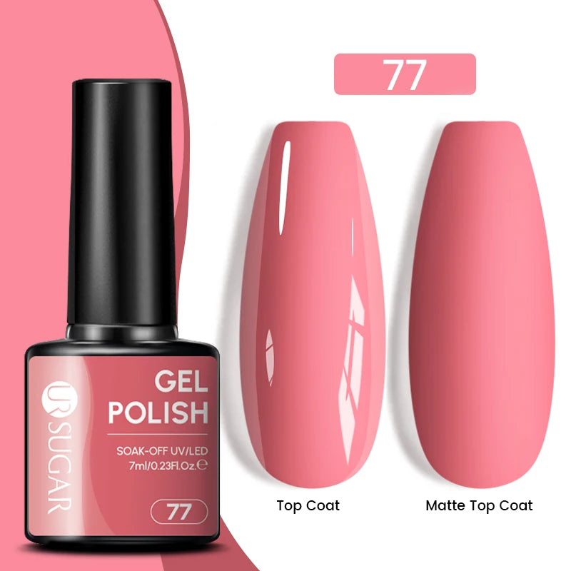 UR SUGAR 7ML Valentine’s Day Gel Nail Polish 107 Colors Classic Black Red Glitter Semi Permanent Autumn Soak Off UV Gel Varnish