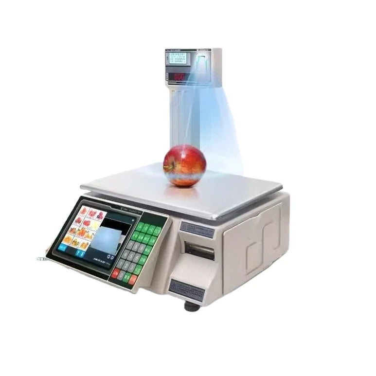 Weighing TM-F66 30kg AI Touch Screen Supermarket Label Scale Cash Register Hot Label Scale Weighing Scale