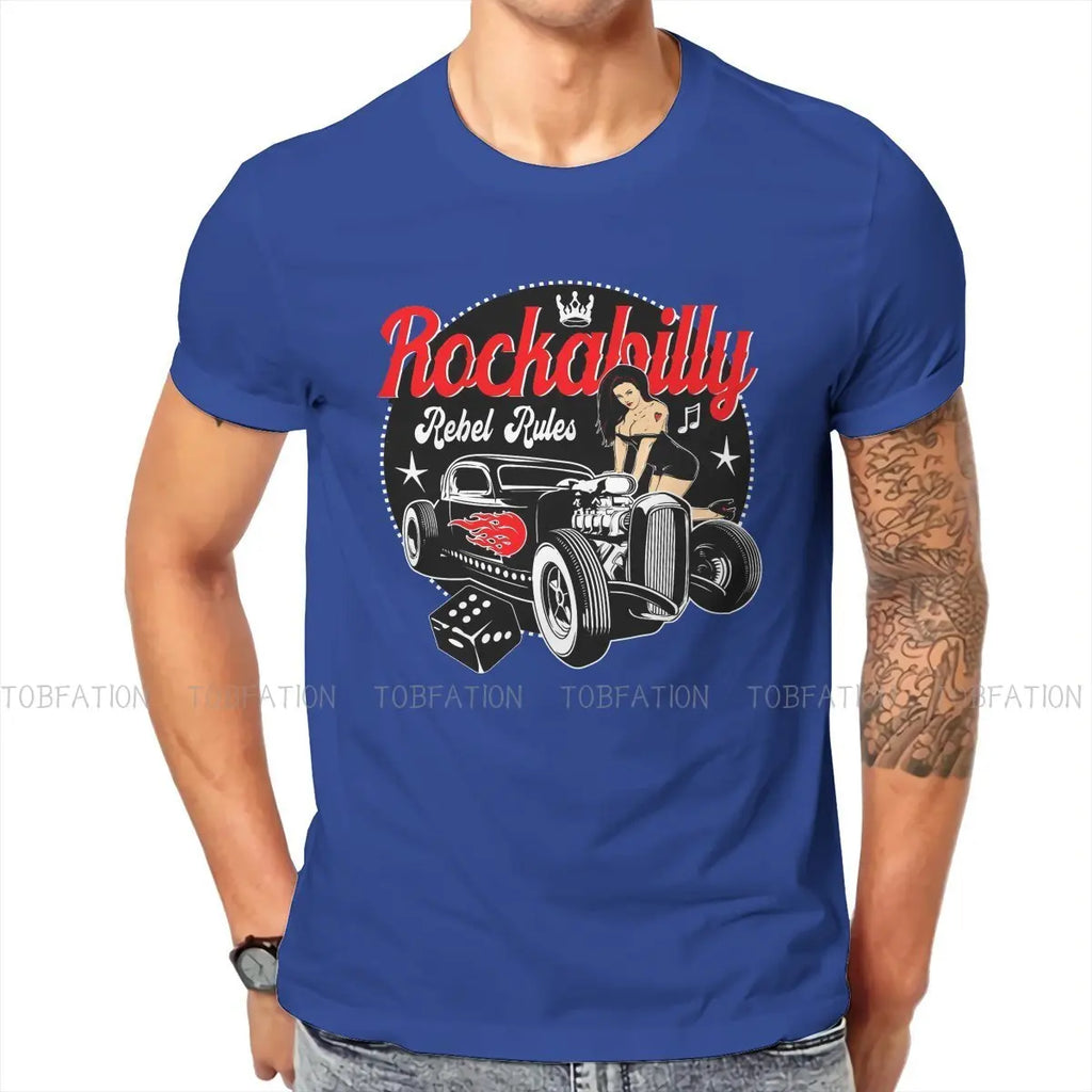 Rockabilly Music Hot Rod Sock Hop Dance Vintage Rock and Roll Essential T Shirt Vintage Cotton Men Tees Harajuku Crewneck TShirt